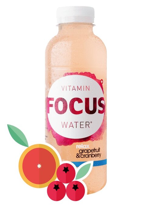 Focuswater relax grapefruit & cranberry 4x6-PET 50 cl.