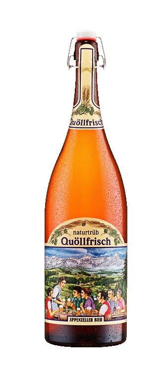 Appenzeller Bier Quöllfrisch naturtrüb Doppelmagnum 3.0 Lt. Holzkiste