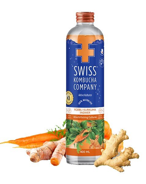 Swiss Kombucha Rüebli Kurkuma Ingwer 3x8-PET 40 cl. N